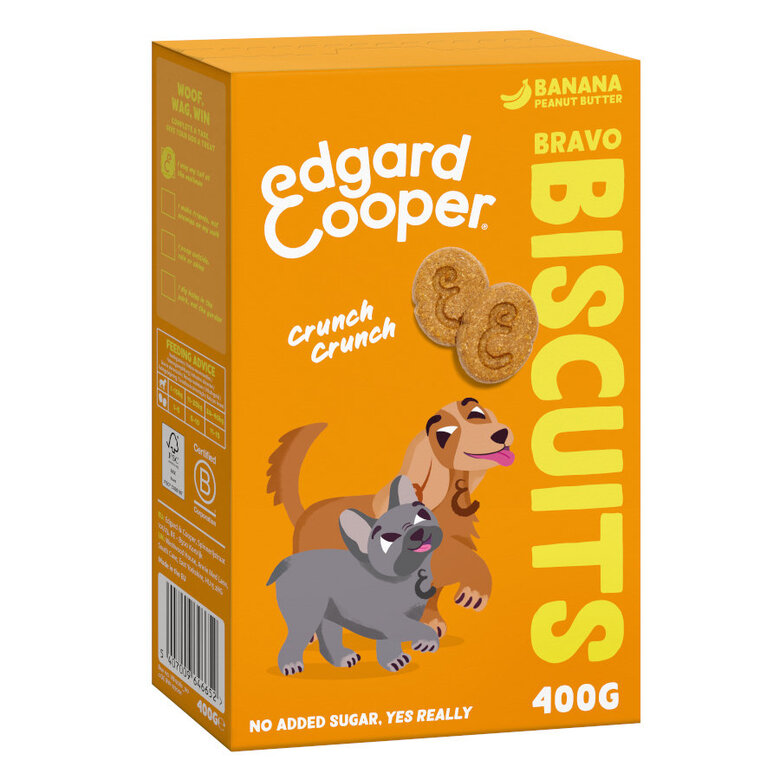 Edgard & Cooper Galletas de Banana y Mantequilla de Cacahuete para perros, , large image number null